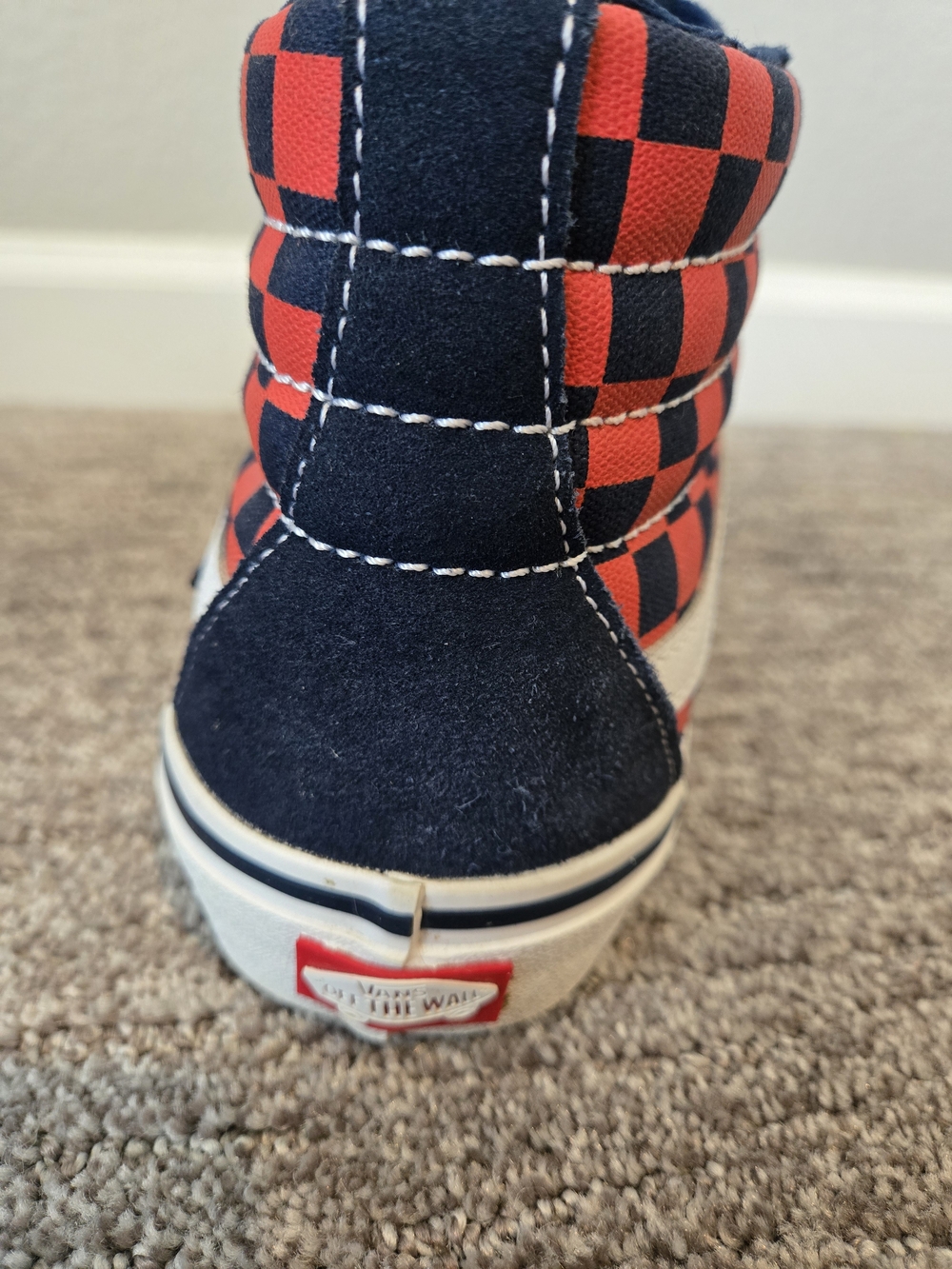 VANS Sk8-Hi Pro Blue/Red Check High Top Lace Up Suede Skate Sneakers Y2K - Picture 6 of 12